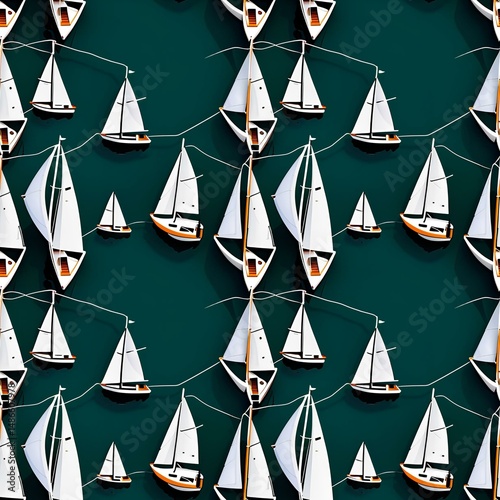 sailboats drifting in nautical symmetry