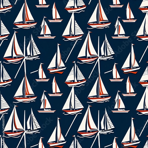 sailboats drifting in nautical symmetry