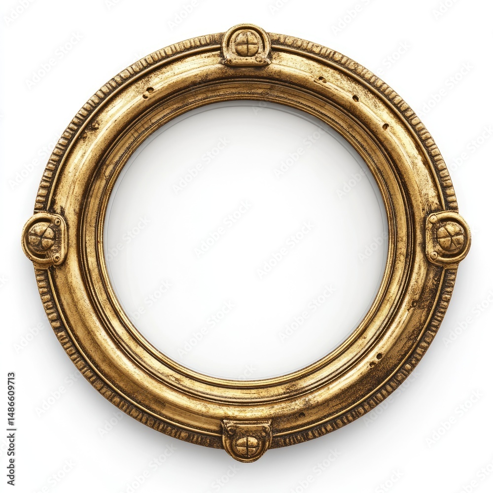 Circular gold ornate picture frame Circular gold ornate picture frame