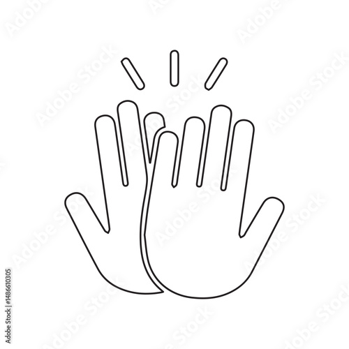 high 5 line icon