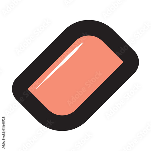 Orange cartoon eraser shape. Vector