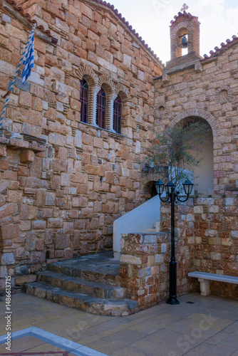The beautiful monastery of Saint Efraim in Nea Makri, Greece