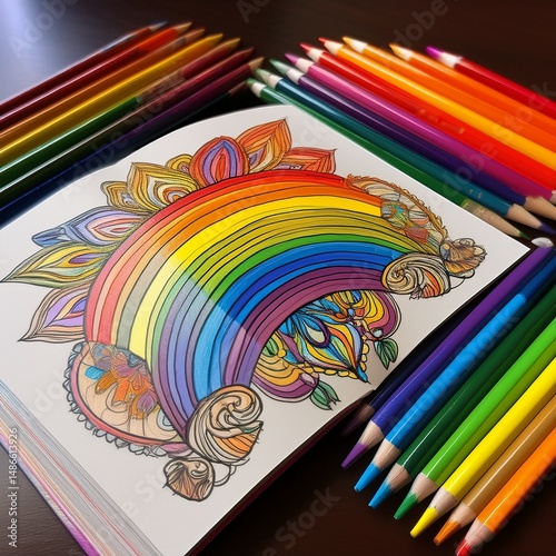  Pride-Malbuch und bunte Stifte