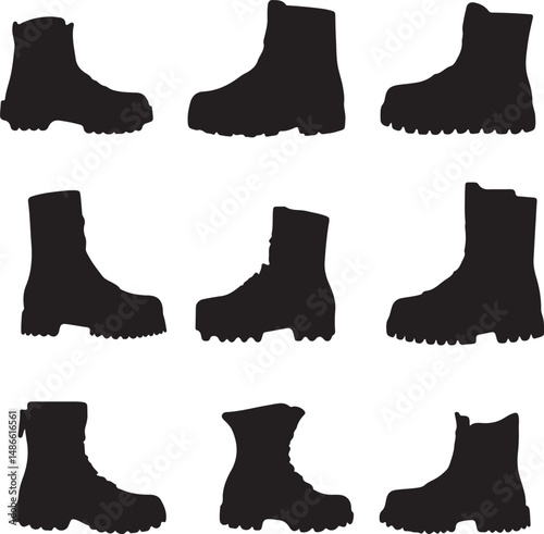 Nine Black Silhouette Boots: Fashion, Style, Footwear