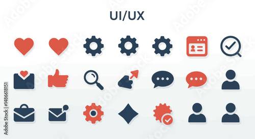 set vector icon buttons ui/ux for web and mobile ios or android