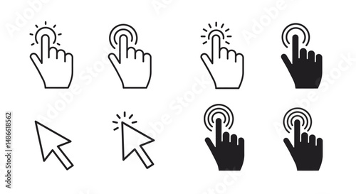 set vector icon buttons ui/ux for web and mobile ios or android