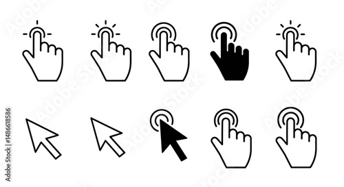 set vector icon buttons ui/ux for web and mobile ios or android