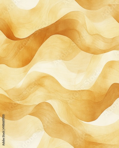 Abstract wavy golden fabric background