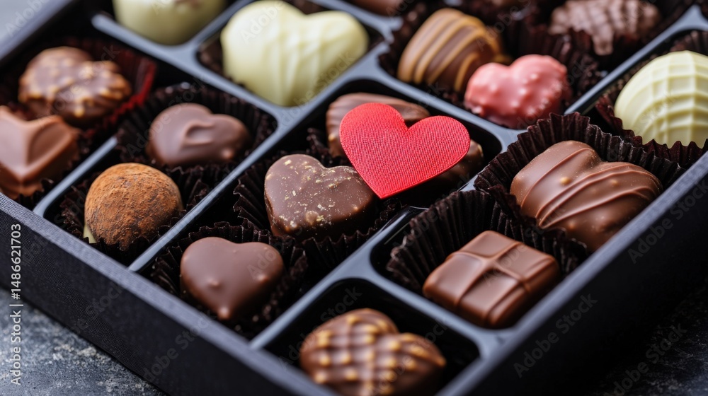 Assorted Gourmet Chocolate Box with Heart-Shaped Treats for Valentine's Day Gift Assorted Gourmet Chocolate Box with Heart-Shaped Treats for Valentine's Day Gift