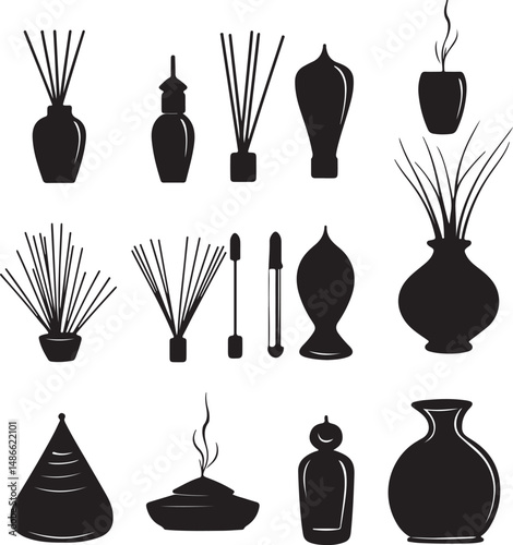 Reed Diffuser Silhouettes: Elegant Black & White Home Fragrance Set