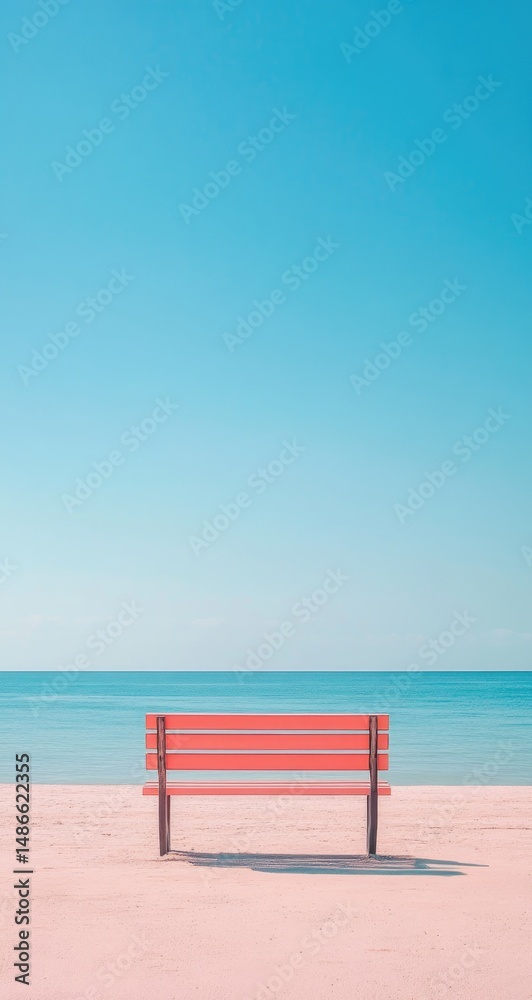 Coastal bench, soft focus, vibrant colors Coastal bench, soft focus, vibrant colors