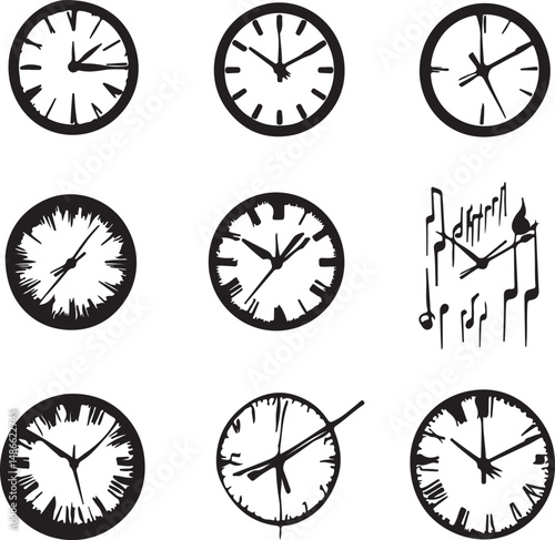Nine Stylish Black and White Clock Designs