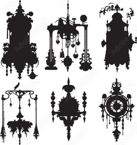 Ornate Silhouette Chandeliers: Victorian Style Wall Decor