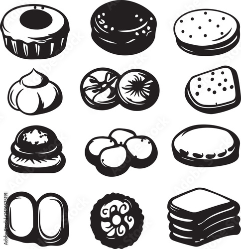 Black and White Sweet Treats: Cookies, Cakes, and Candies