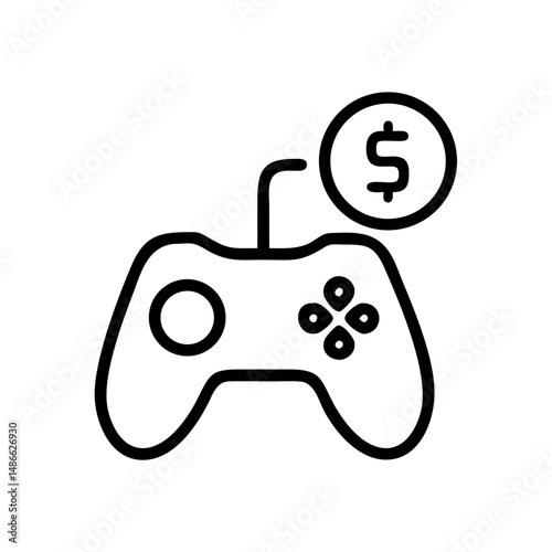 Gaming controller with dollar sign symbolizing gaming revenue  