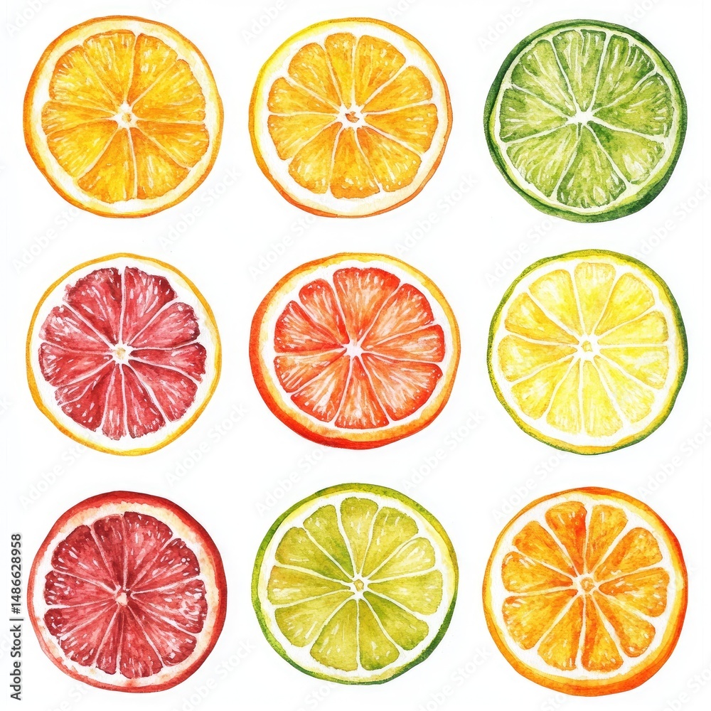 Fototapeta premium Citrus Fruits Cross-Sections