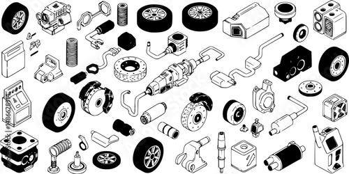 Repairman icons set. Outline set of repairman vector icons for web design isolated on white background

