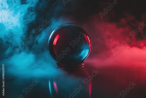 Mystical crystal ball in dramatic lighting