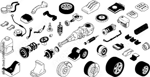 Repairman icons set. Outline set of repairman vector icons for web design isolated on white background
