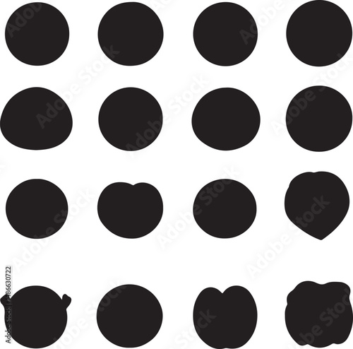 Black Circle Shapes: Geometric Abstract Design, Vector Illustration