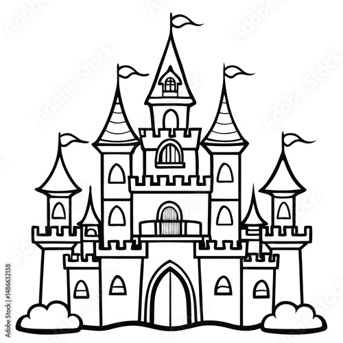 Free Printable Castle  Coloring Page