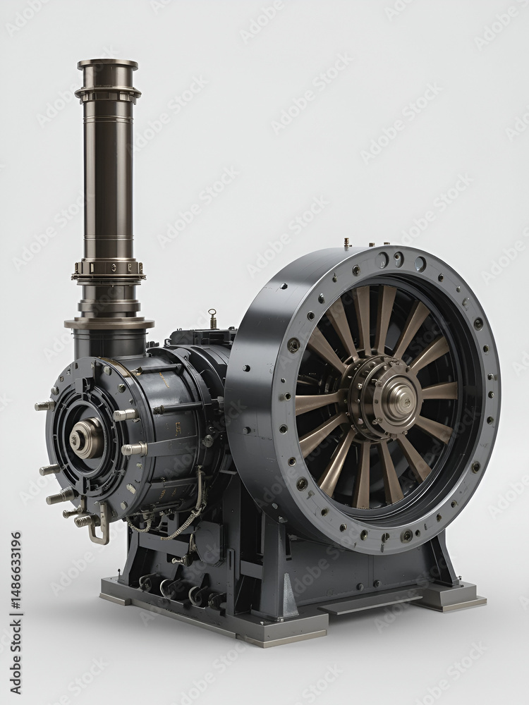 Fototapeta premium A Hero's engine is a simple, bladeless radial steam turbine 3d rendering