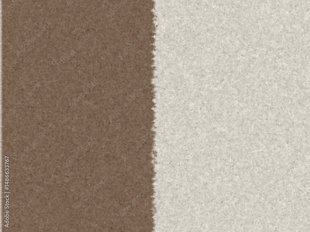 Fototapeta premium A split background image with two textured colors a brown section and an off-white section. The division is slightly uneven.