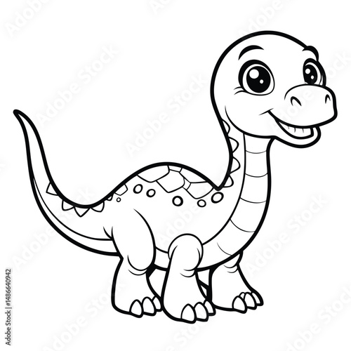 Adorable Baby Dino  Coloring Page
