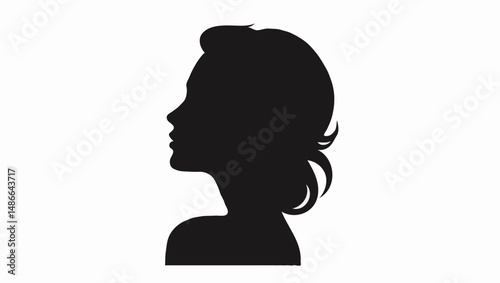 Vector silhouette of a graceful woman with long flowing hair in profile. Minimalist, elegant, and ideal for beauty salon logos, fashion ads, or feminine branding visuals.