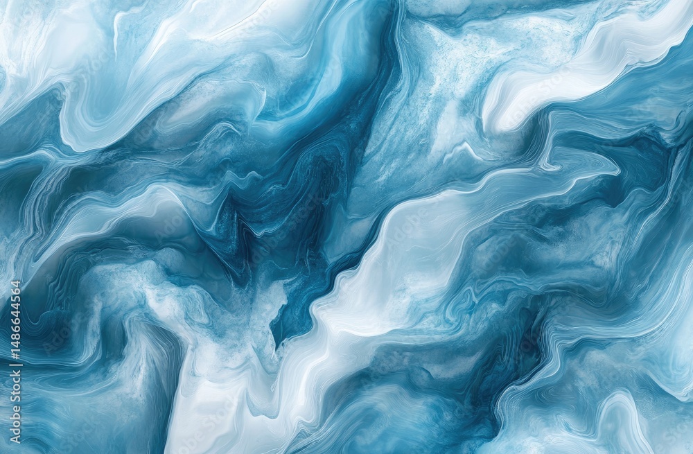 Obraz premium Abstract Flowing Blue and White Design