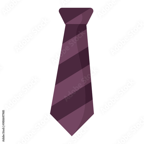 Striped purple necktie cartoon. Vector