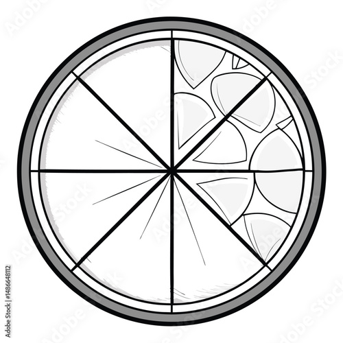 Petri Dish Diagram: 8 Sections, Microbiology Lab Equipment Coloring Page