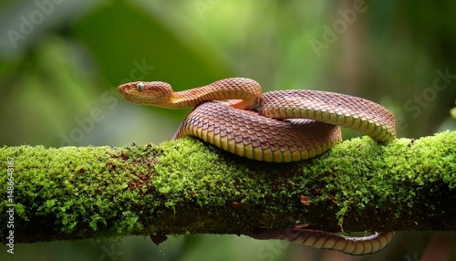 tropidolaemus subannulatus aka viper borneo snake on wildlife photo