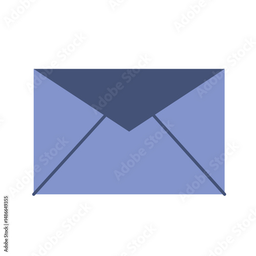 Closed purple mail envelope. Vector