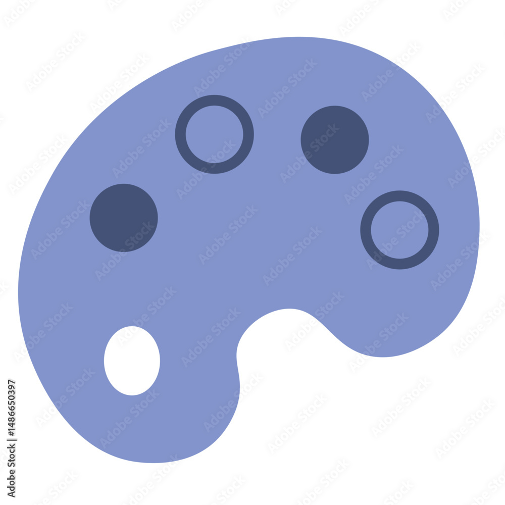 Fototapeta premium Blue artist palette icon. Vector