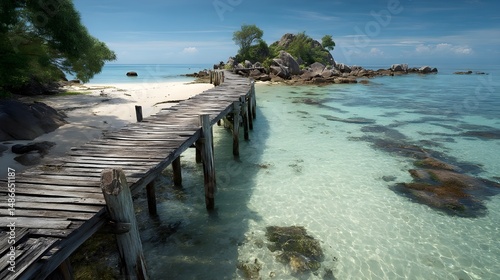 Secluded jetty tucked within a remote paradise offering retreats amidst lush greenery and tranquil vistas
