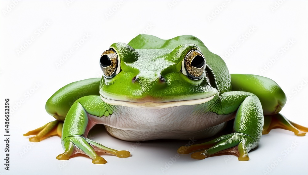 Obraz premium green frog on white background