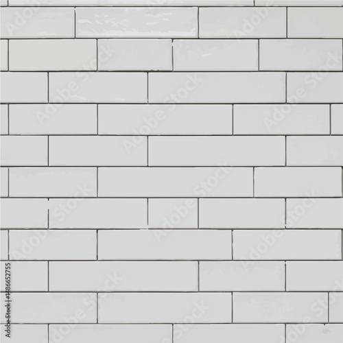 A full frame image displaying a white tiled wall with a horizontal brick-like pattern and dark grout, offering a clean, modern aesthetic.