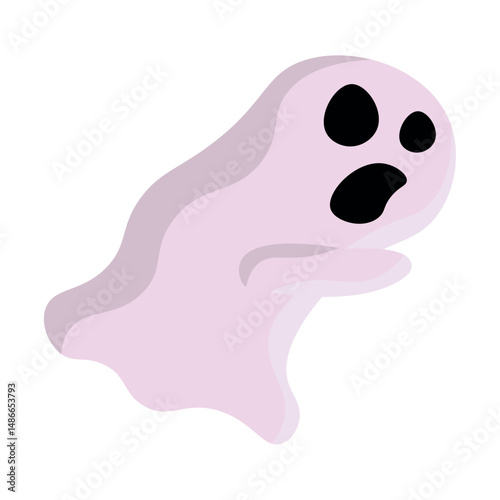 Angry cartoon ghost face. Vector
