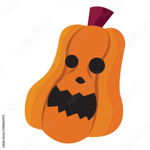 Angry halloween pumpkin face. Vector