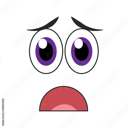 Scared cartoon face vector. Vector