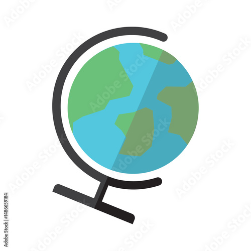 Earth globe with stand icon. Vector
