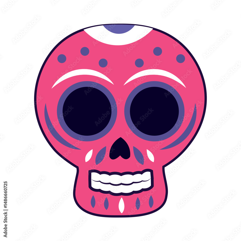 Fototapeta premium Isolated colored dia de los muertos skull icon Vector