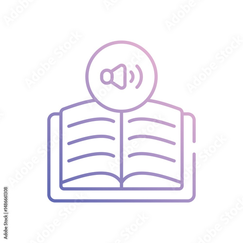 Audio Book icon vector stock illustration