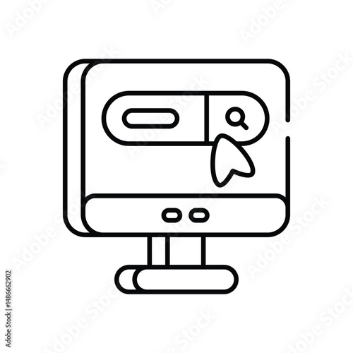 Online Search icon vector stock illustration