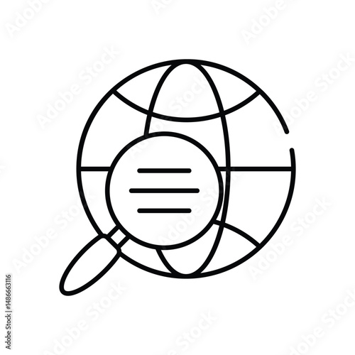 Global Research icon vector stock illustration
