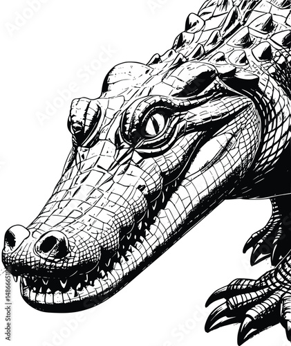 Crocodile illustration on white background