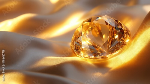 Amber gem on golden silk luxury and elegance jewel photography