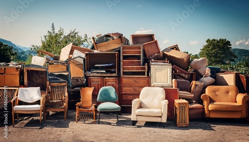 Wallpaper Mural pile of old furniture ready to be recycled or donated Torontodigital.ca
