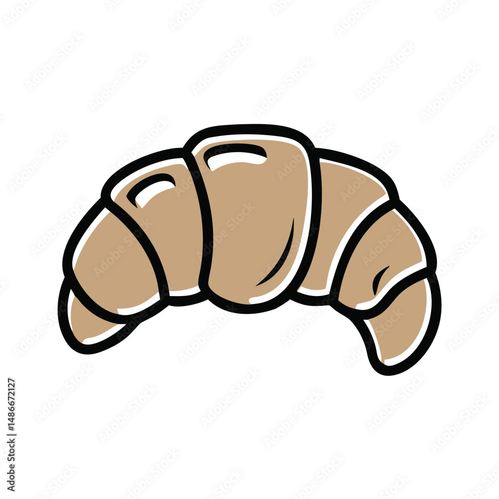 Obraz premium Croissant illustration with golden brown pastry texture 